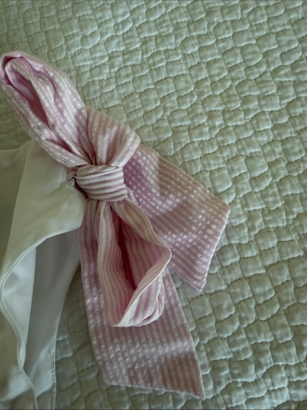 The Beaufort Bonnet company baby Pink seersucker Tie-Side diaper cover